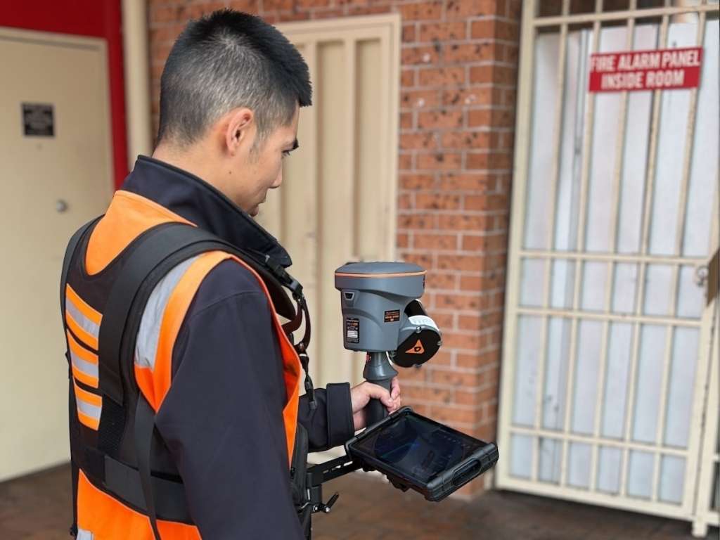 CHCNAV Mobile hand held scanner used to produce a floor plan & site plan for a retail precinct in Melbourne