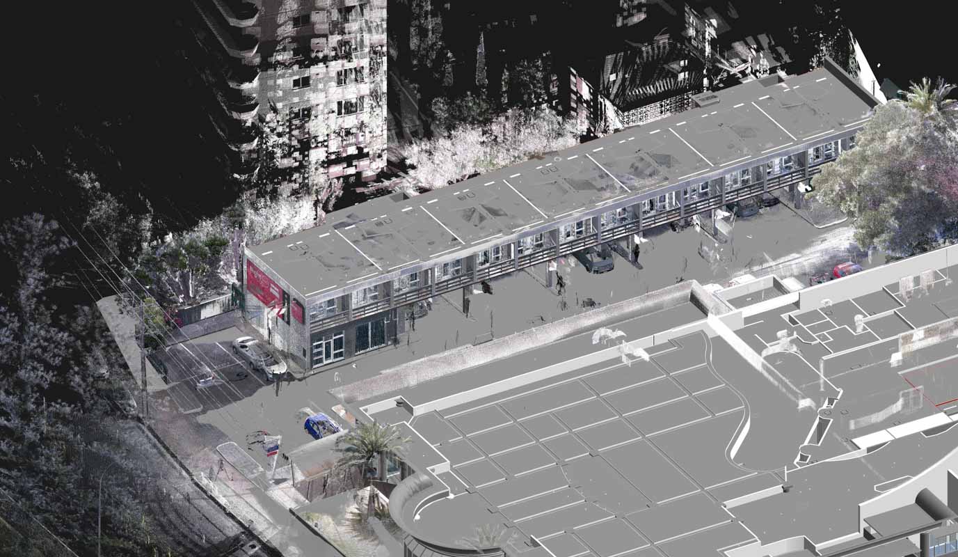 REALSERVE 3D LASER SCANNING FOR BIM TO REFURBISH A HOTEL DESIGN CARD PARK OVER HEAD 1