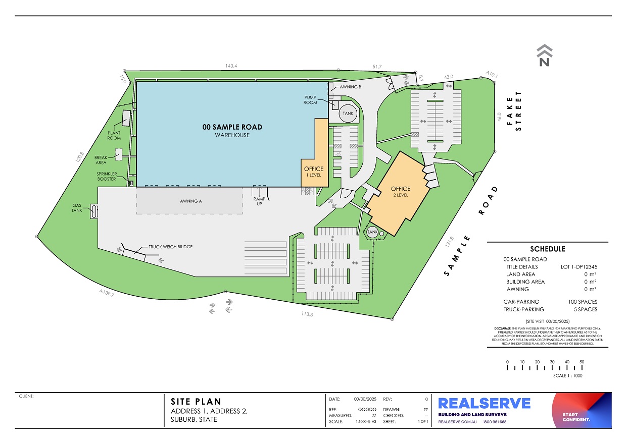 Site Plan - Floor Plan Industrial - Sample A